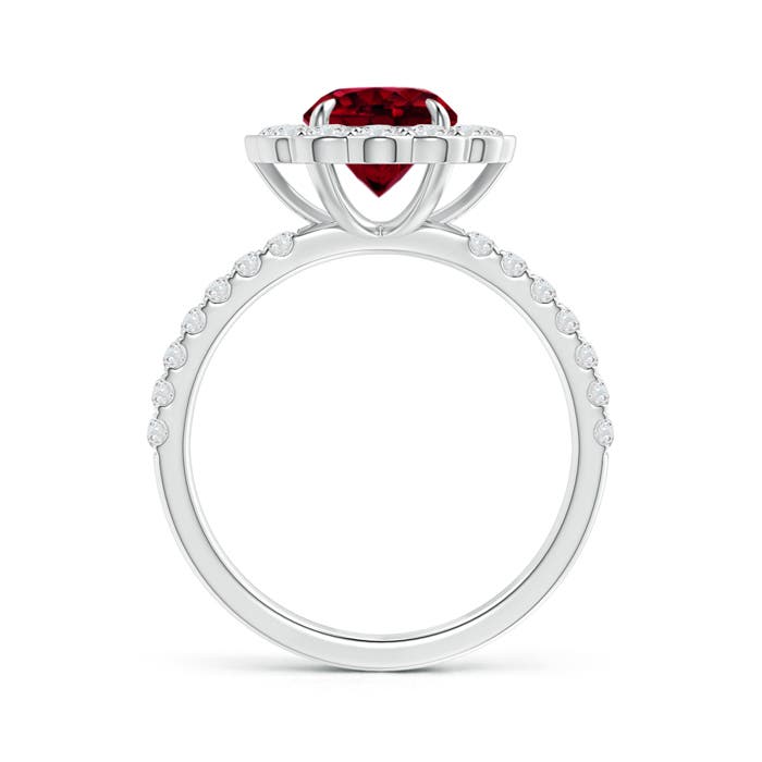 AA - Garnet / 2.16 CT / 14 KT White Gold