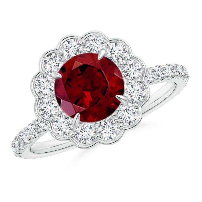 AAA - Garnet / 2.16 CT / 14 KT White Gold