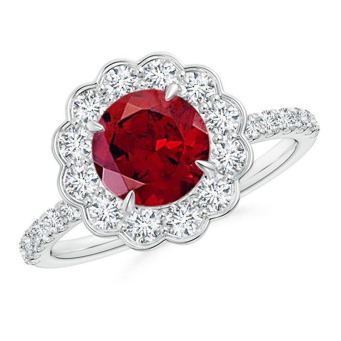 AAAA - Garnet / 2.16 CT / 14 KT White Gold