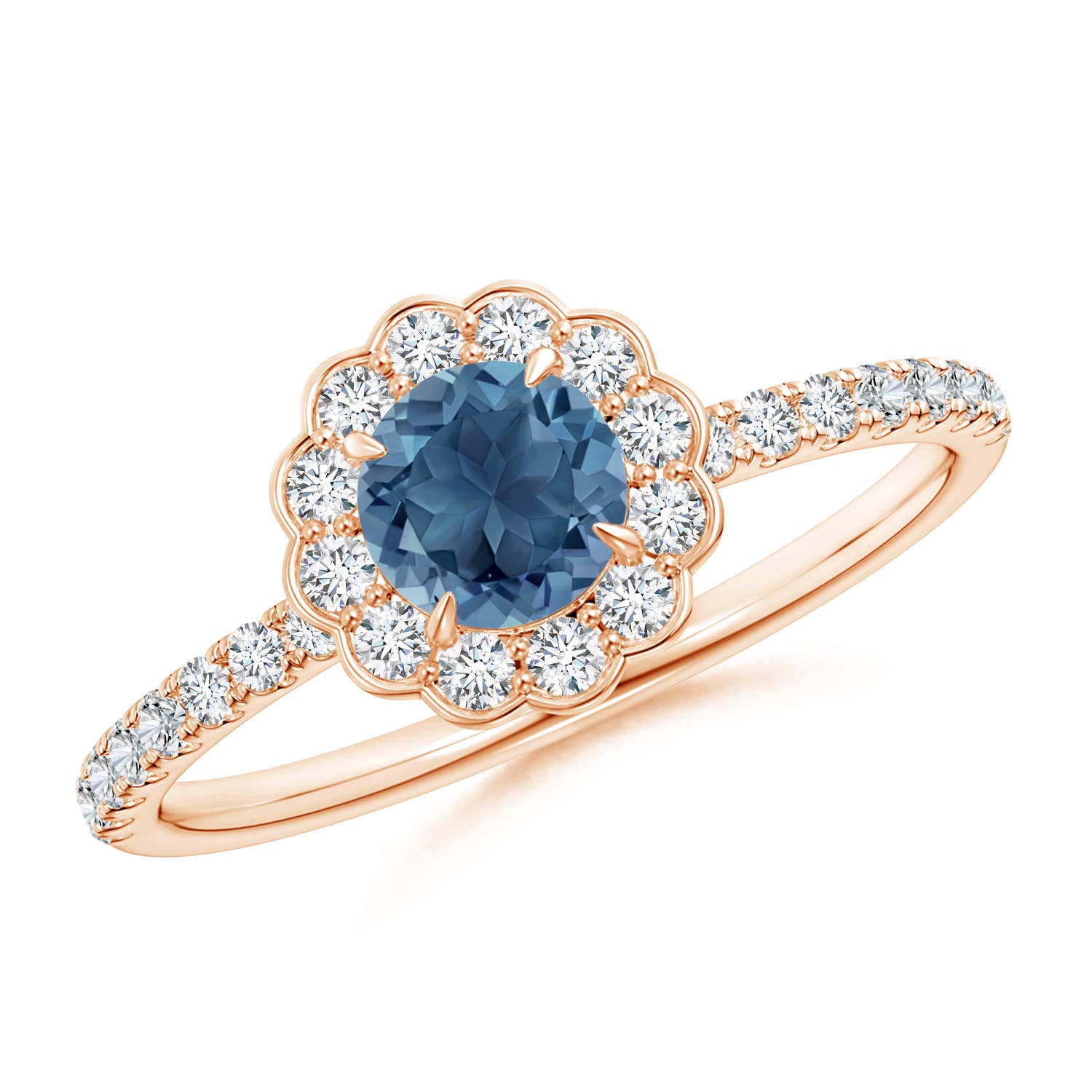 A - London Blue Topaz / 0.9 CT / 14 KT Rose Gold