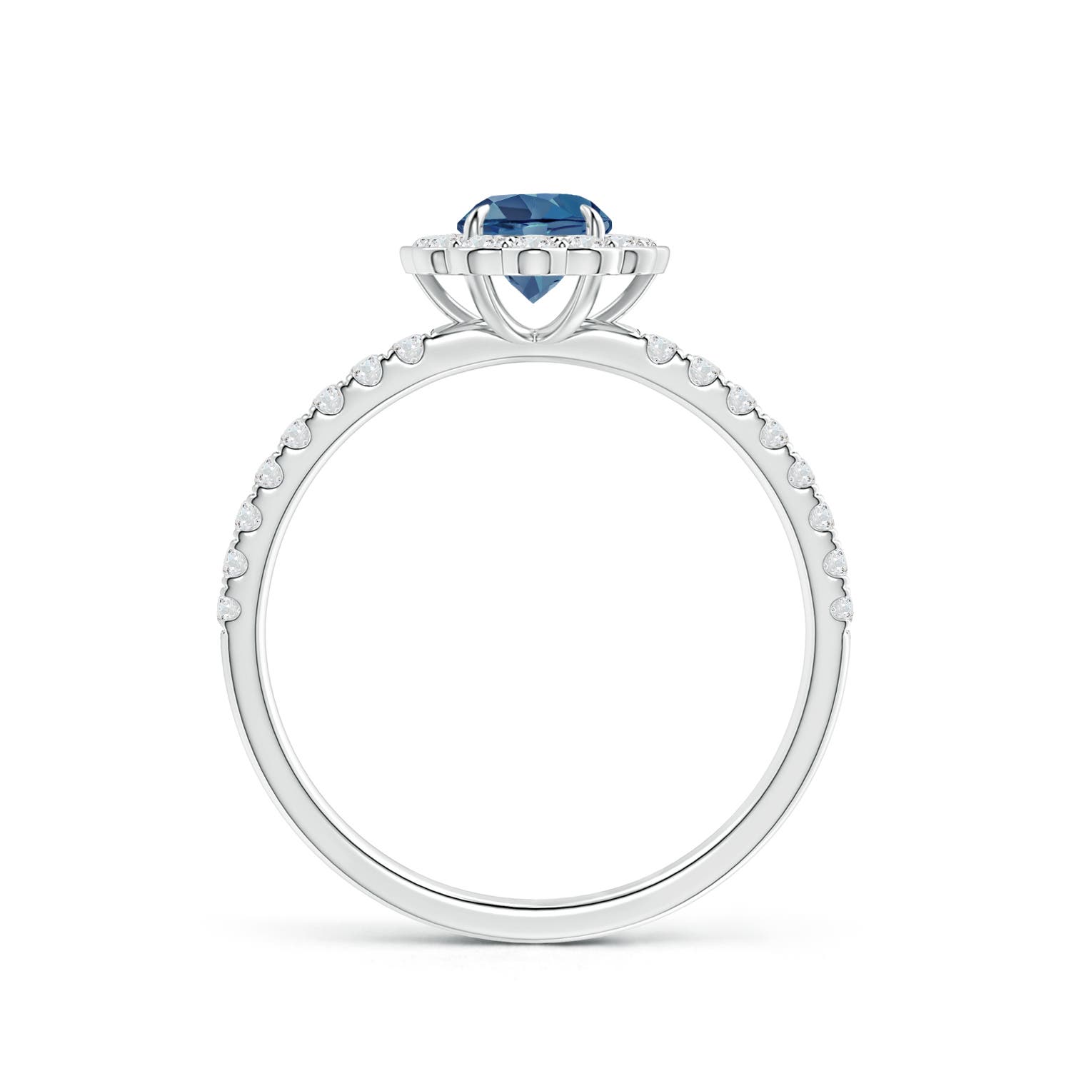 A - London Blue Topaz / 0.9 CT / 14 KT White Gold