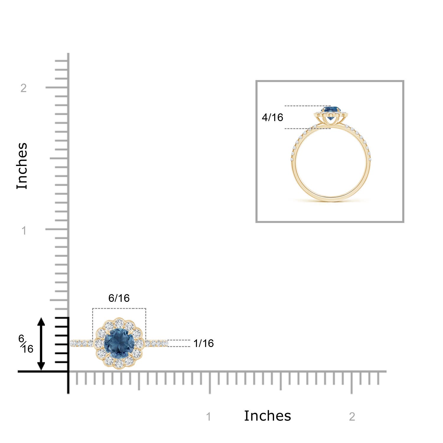 A - London Blue Topaz / 0.9 CT / 14 KT Yellow Gold