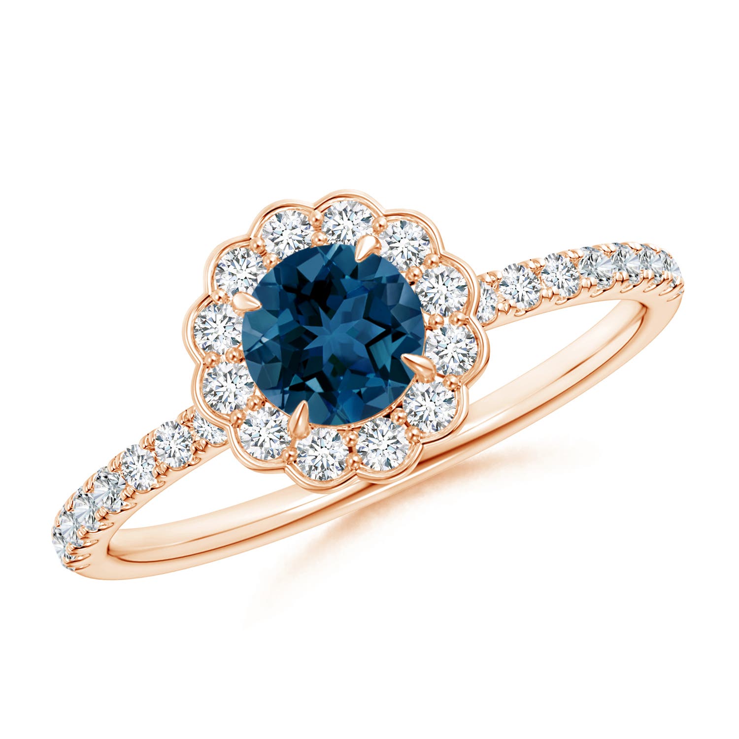 AAA - London Blue Topaz / 0.9 CT / 14 KT Rose Gold