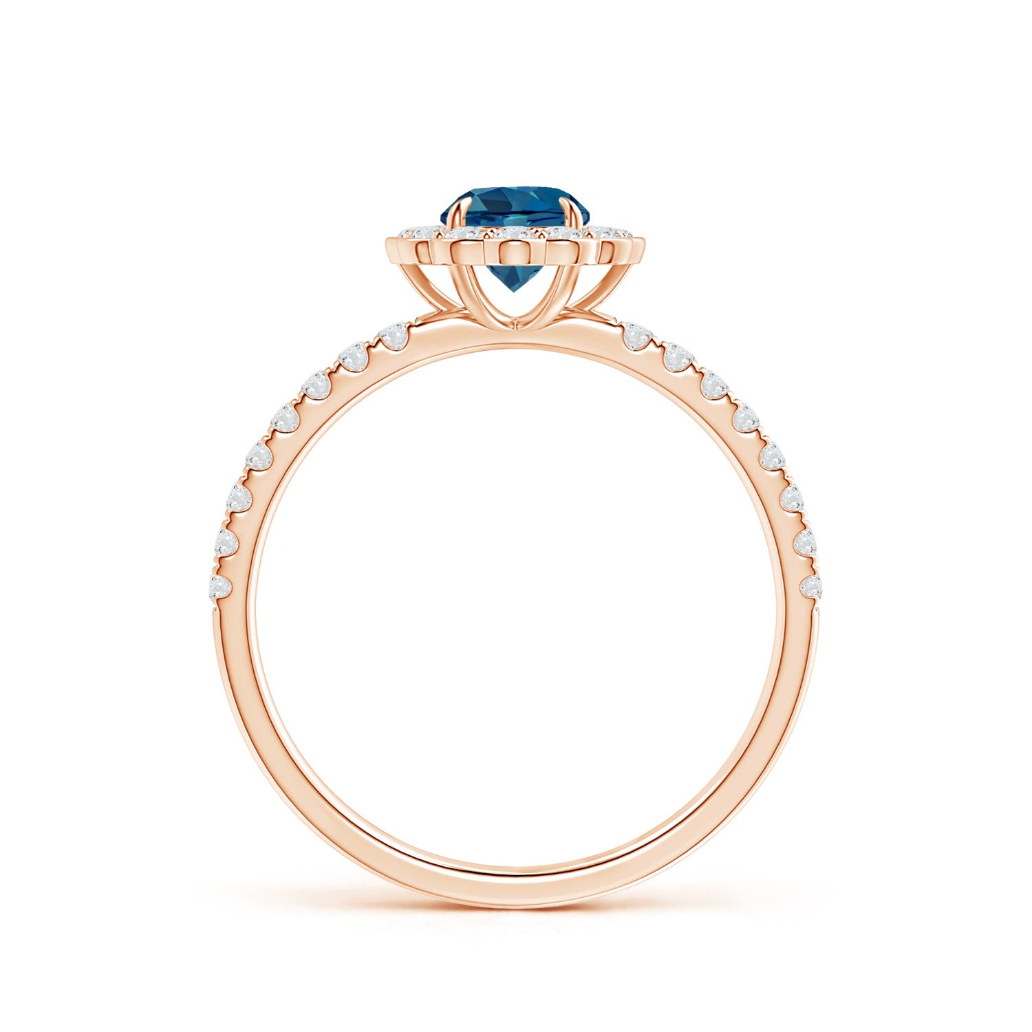 AAA - London Blue Topaz / 0.9 CT / 14 KT Rose Gold