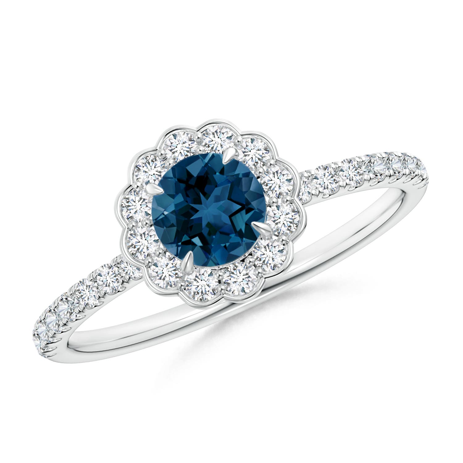 AAA - London Blue Topaz / 0.9 CT / 14 KT White Gold