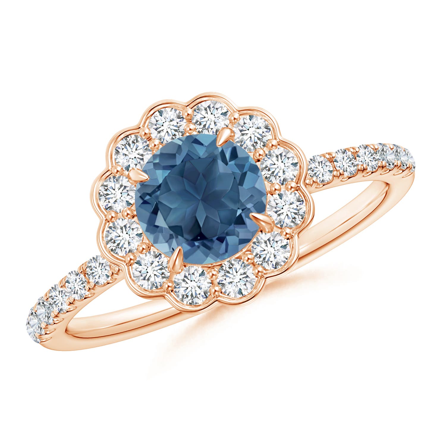 A - London Blue Topaz / 1.47 CT / 14 KT Rose Gold