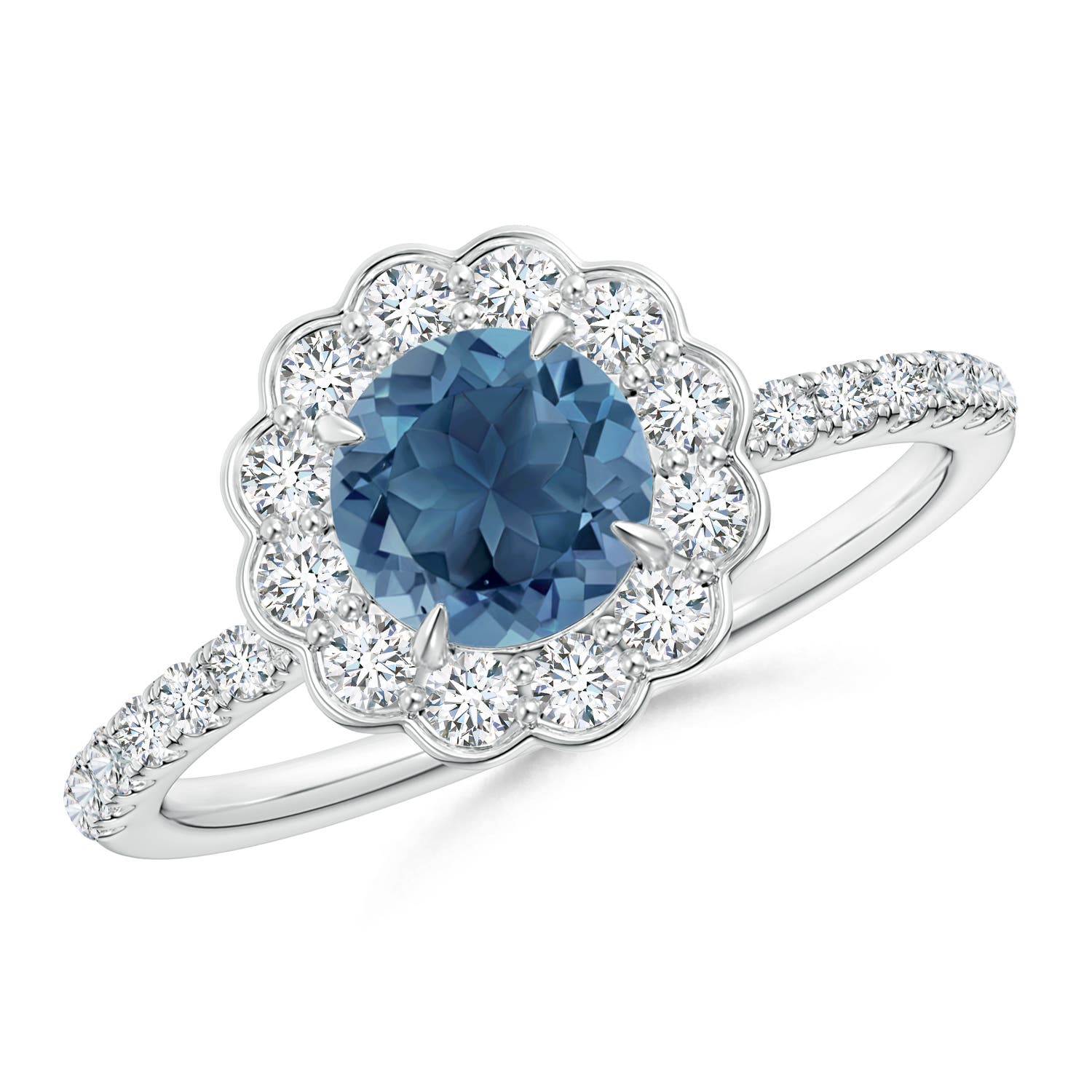 A - London Blue Topaz / 1.47 CT / 14 KT White Gold