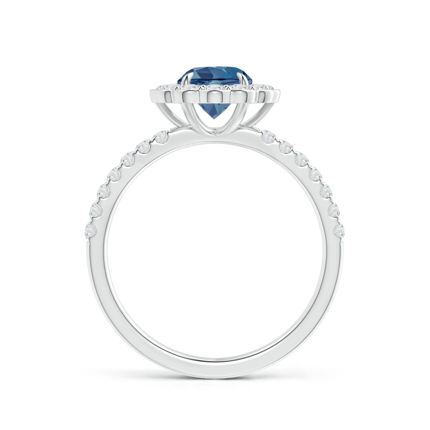 A - London Blue Topaz / 1.47 CT / 14 KT White Gold