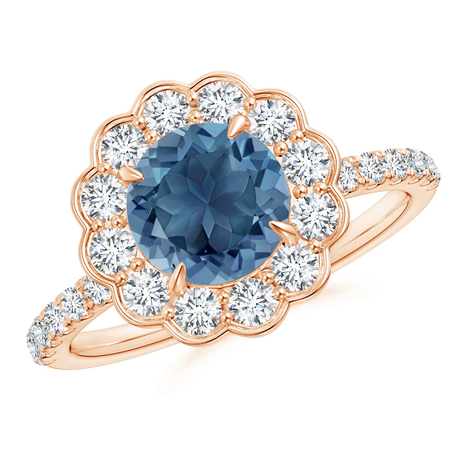 A - London Blue Topaz / 2.21 CT / 14 KT Rose Gold