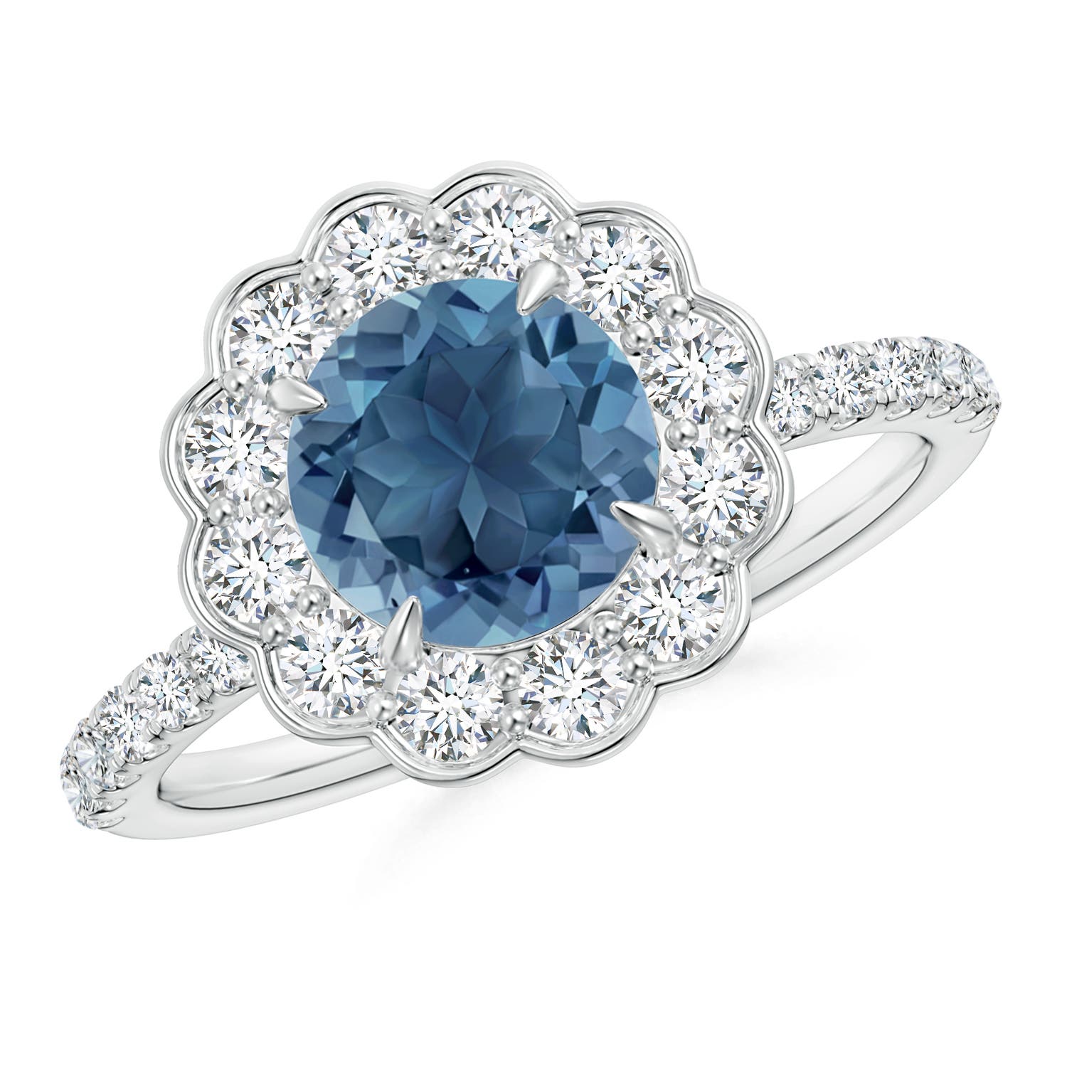 A - London Blue Topaz / 2.21 CT / 14 KT White Gold