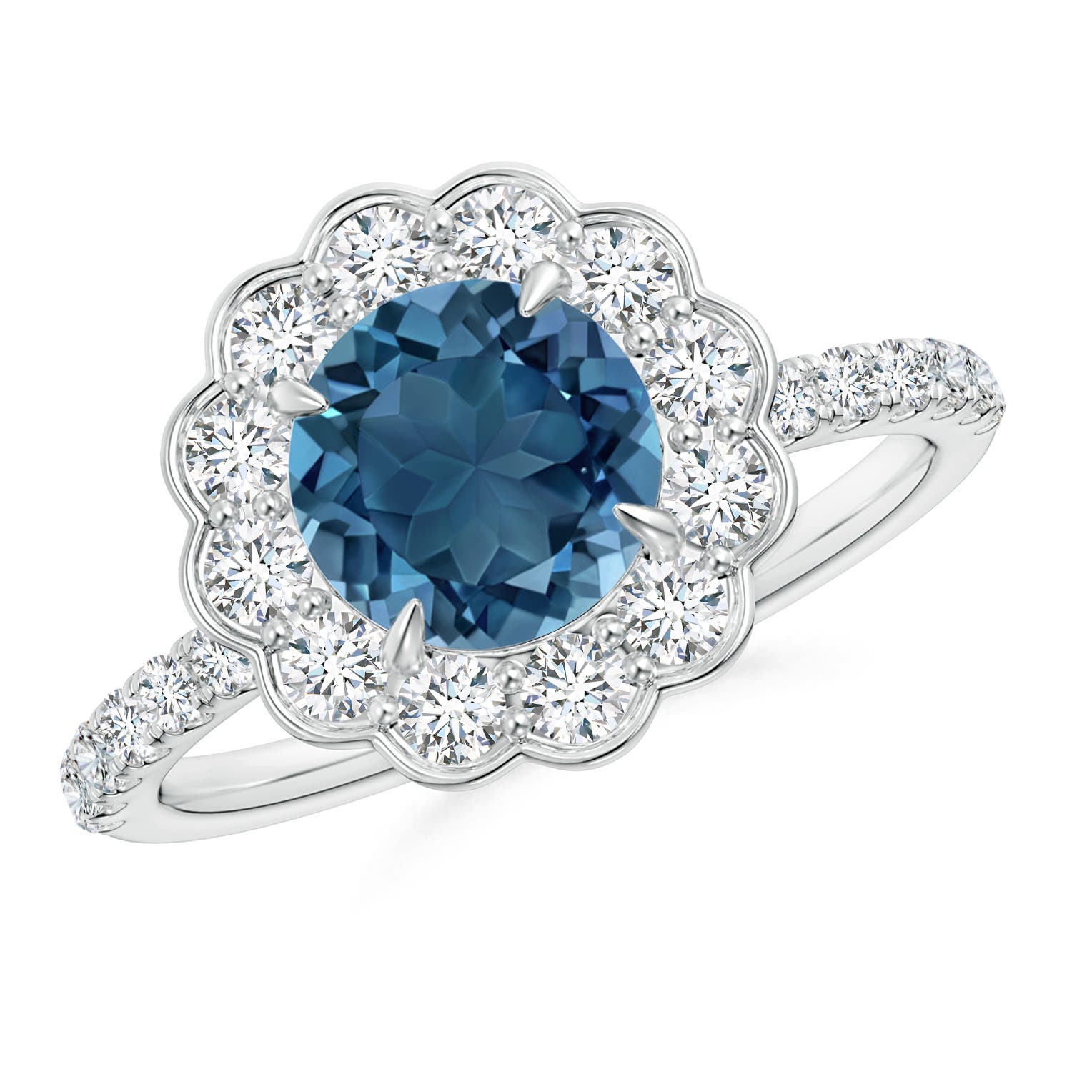 AA - London Blue Topaz / 2.21 CT / 14 KT White Gold