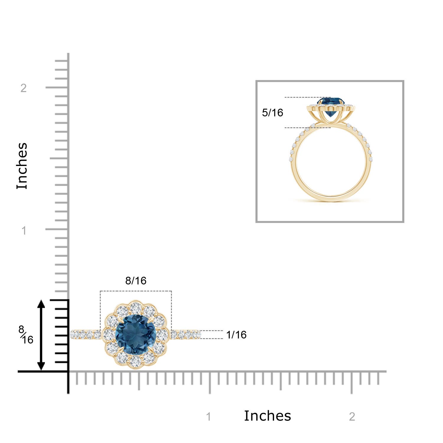 AA - London Blue Topaz / 2.21 CT / 14 KT Yellow Gold