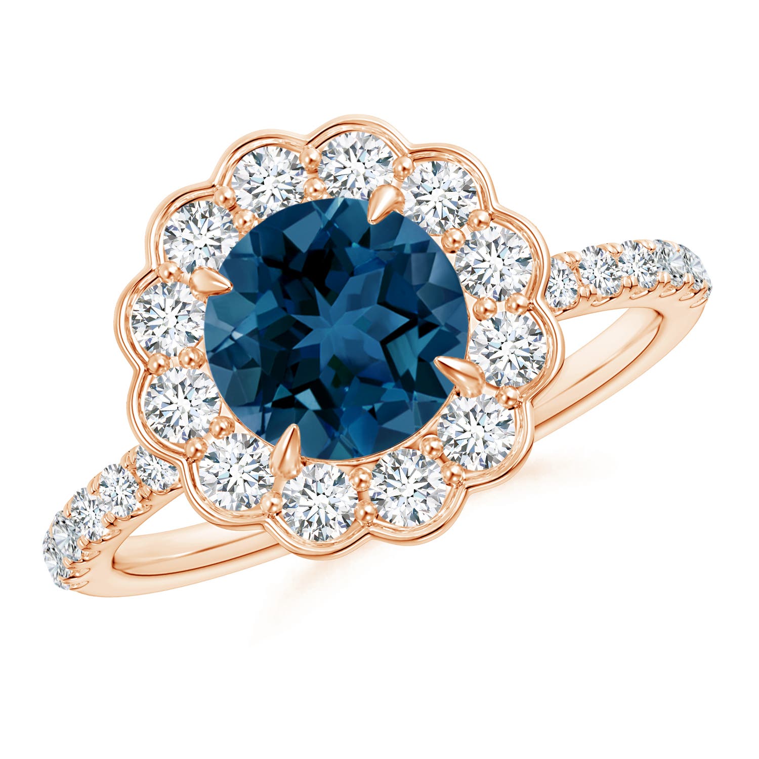 AAA - London Blue Topaz / 2.21 CT / 14 KT Rose Gold