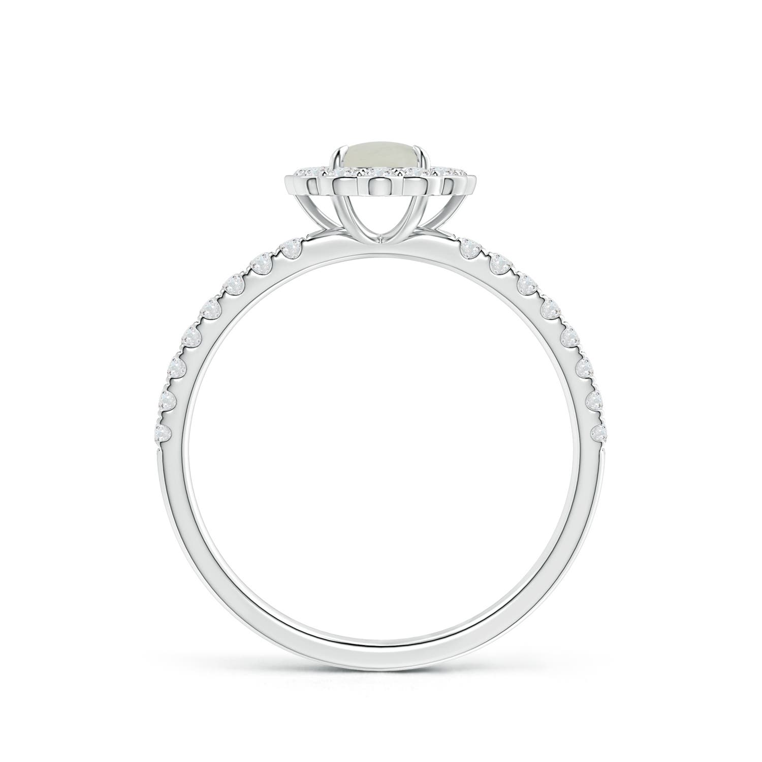 A - Moonstone / 0.75 CT / 14 KT White Gold