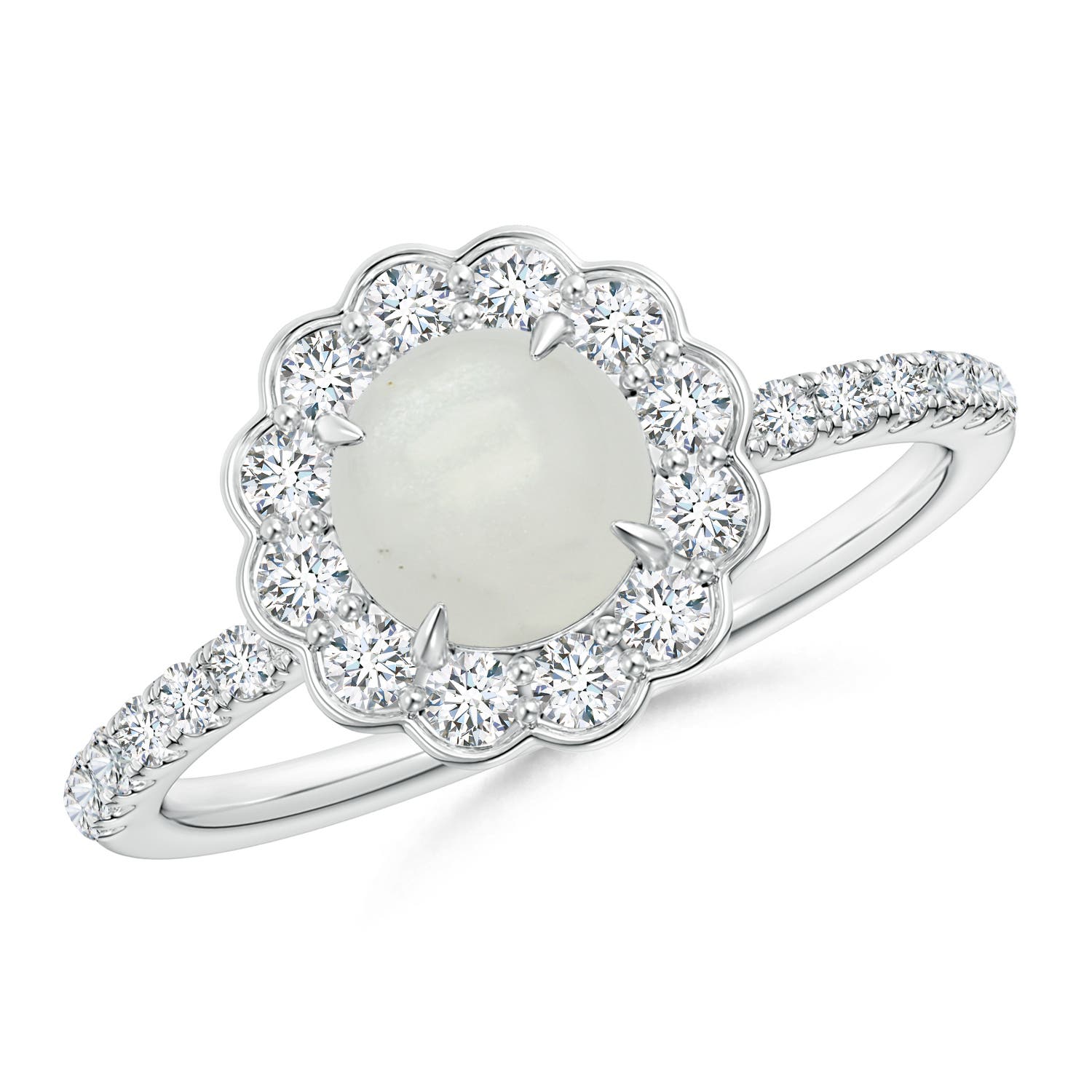 A - Moonstone / 1.32 CT / 14 KT White Gold