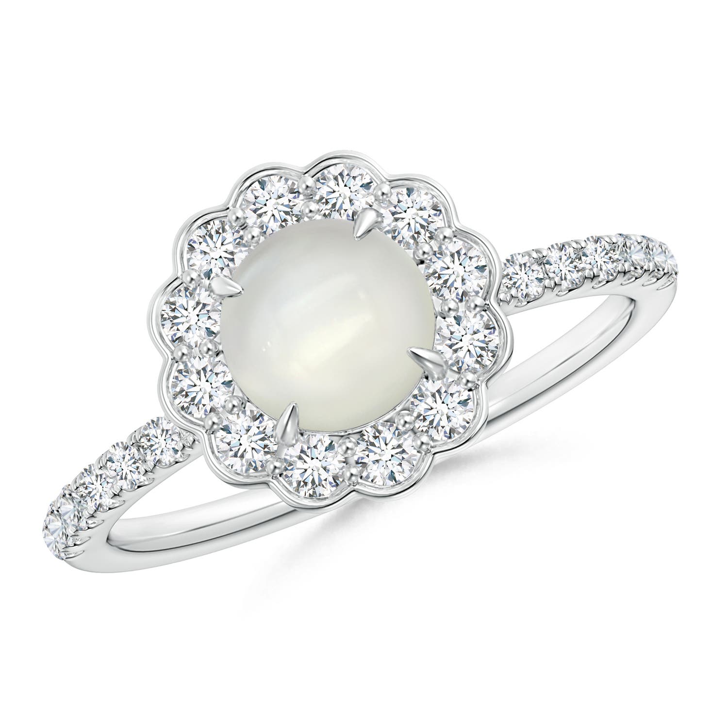 AAAA - Moonstone / 1.32 CT / 14 KT White Gold