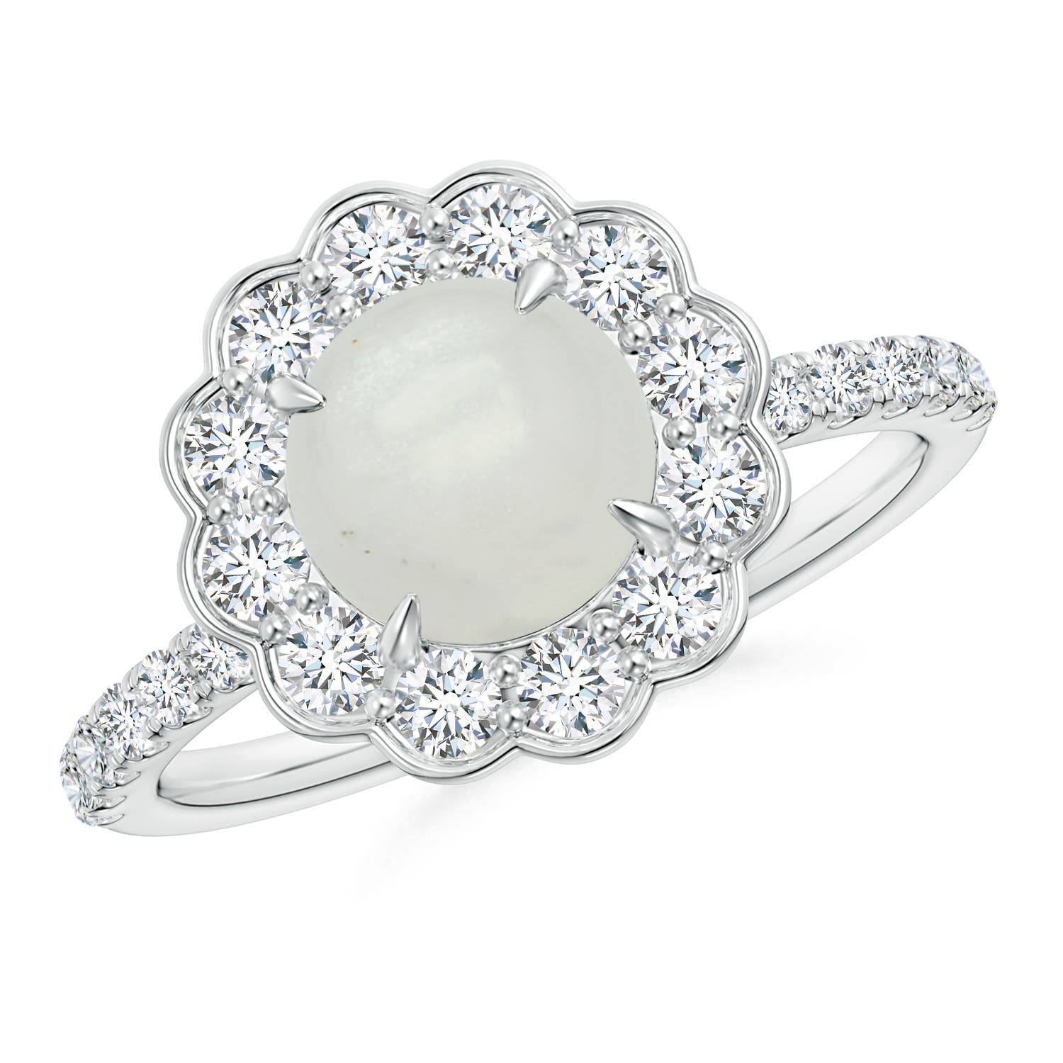 A - Moonstone / 1.91 CT / 14 KT White Gold