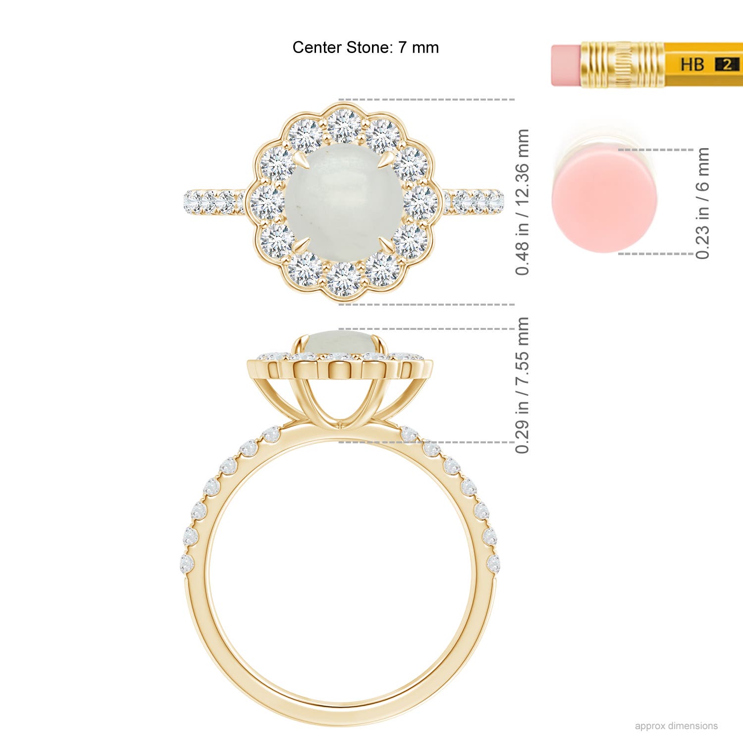 A - Moonstone / 1.91 CT / 14 KT Yellow Gold