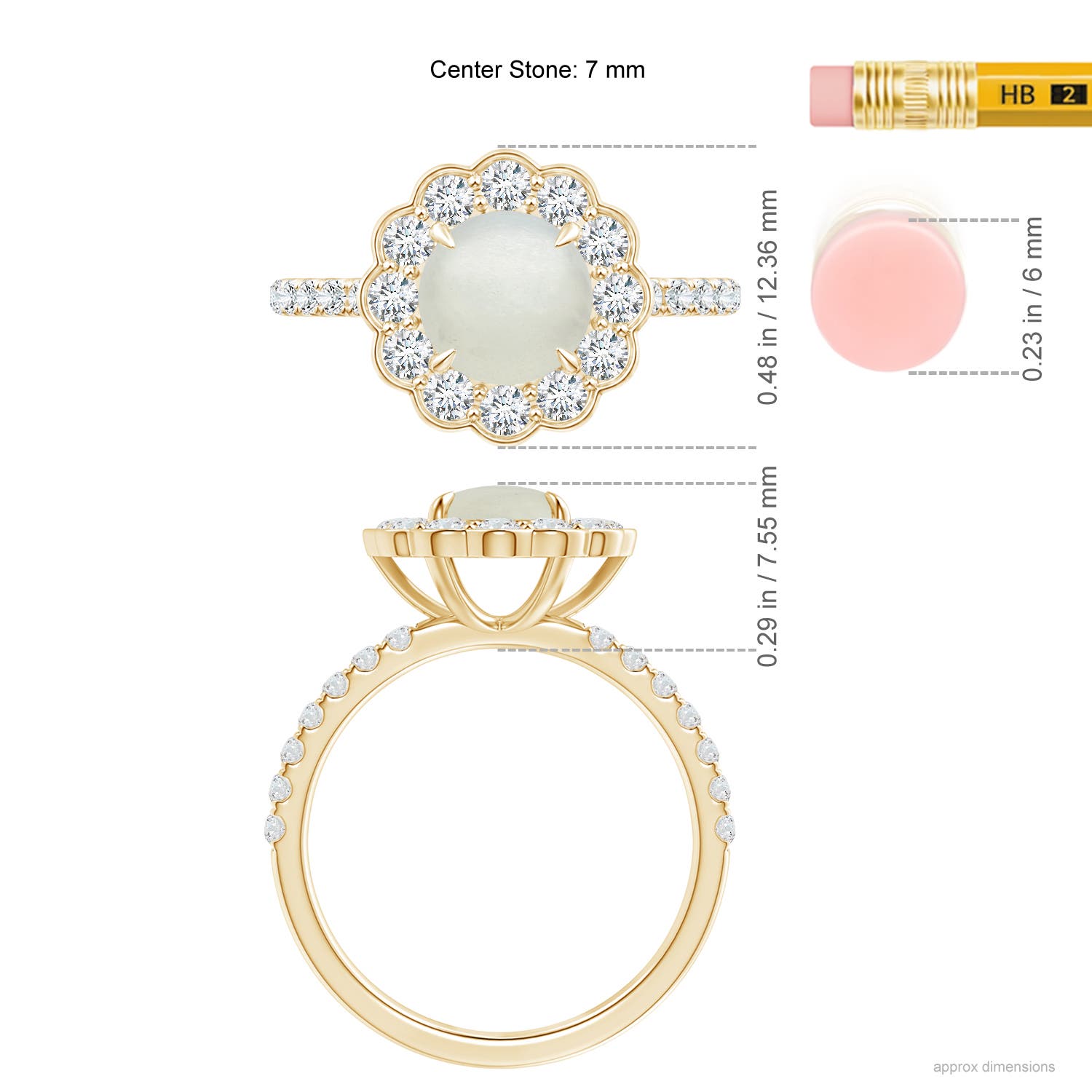 AA - Moonstone / 1.91 CT / 14 KT Yellow Gold