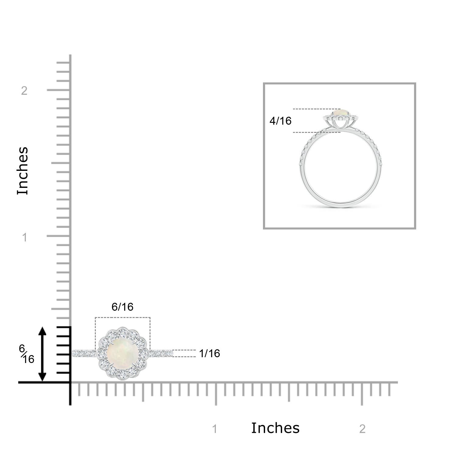 A - Opal / 0.63 CT / 14 KT White Gold