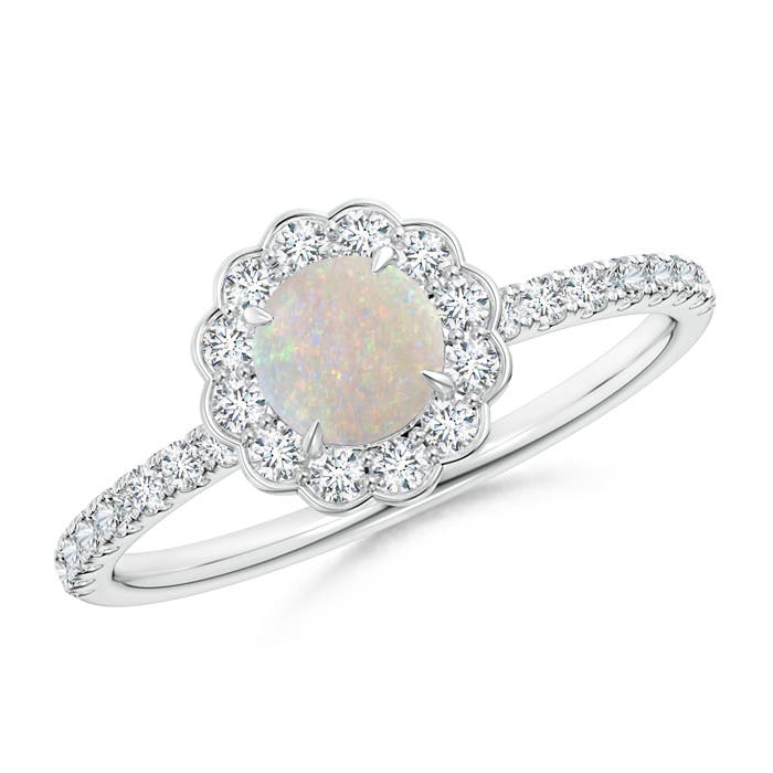 AA - Opal / 0.63 CT / 14 KT White Gold