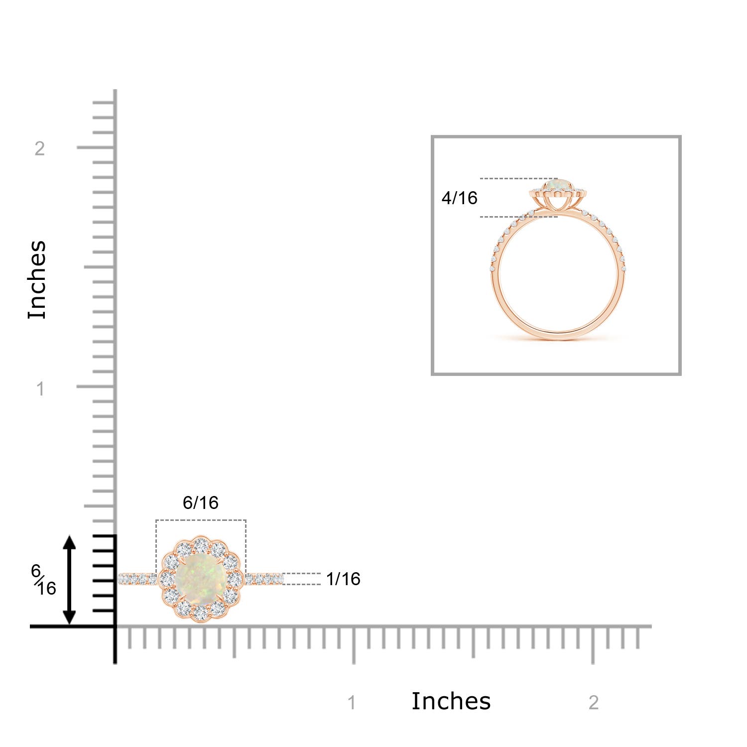 AAA - Opal / 0.63 CT / 14 KT Rose Gold