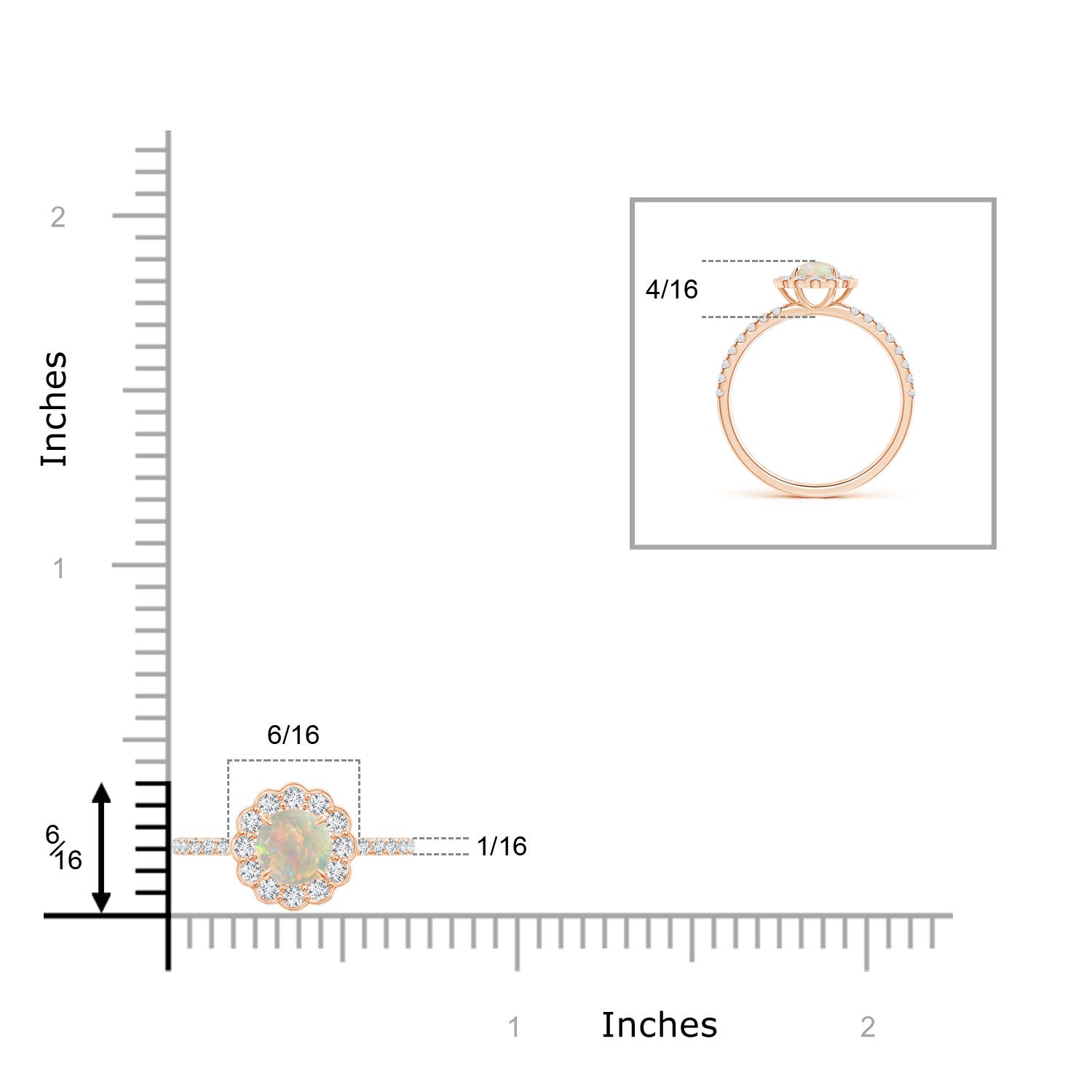 AAAA - Opal / 0.63 CT / 14 KT Rose Gold