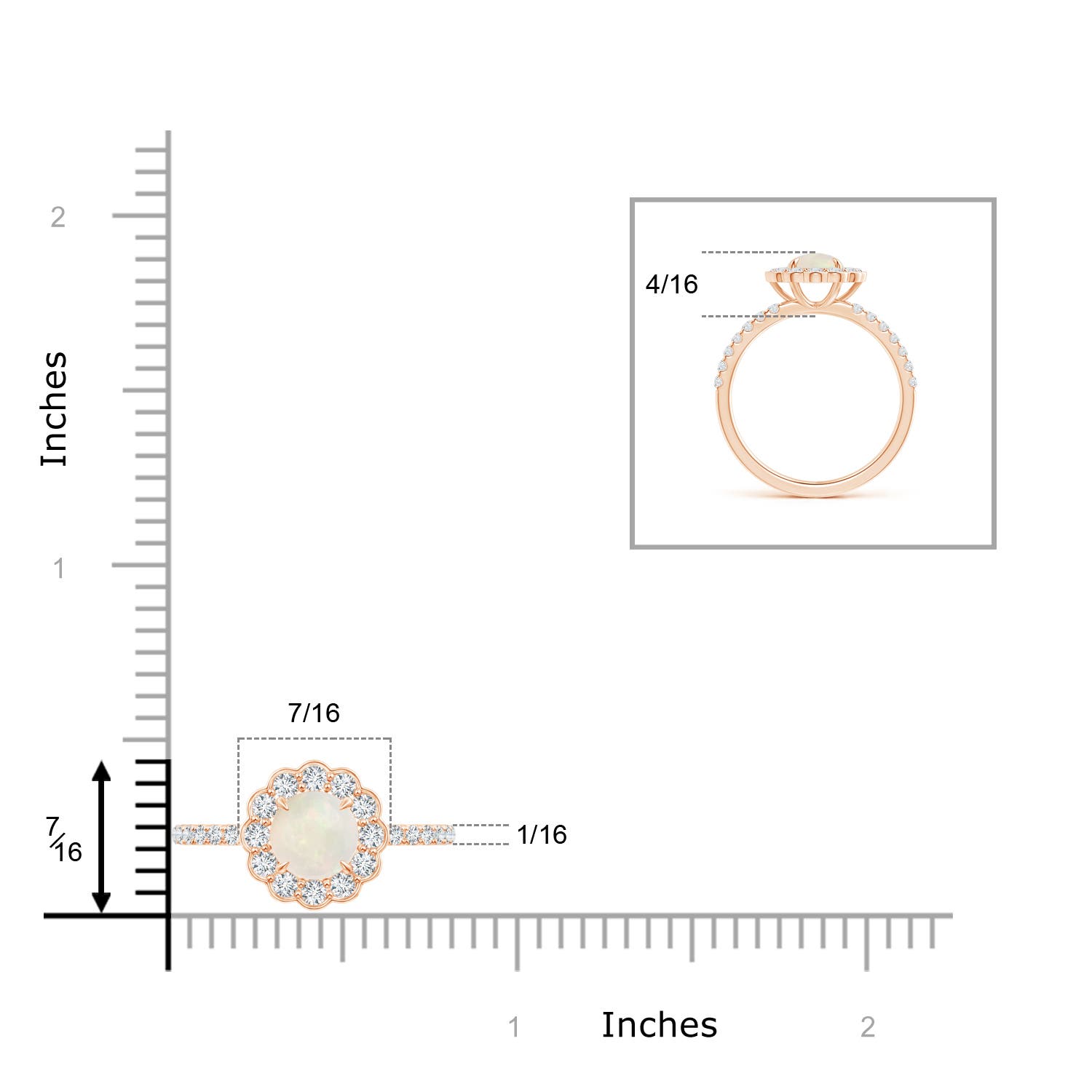 A - Opal / 1.02 CT / 14 KT Rose Gold