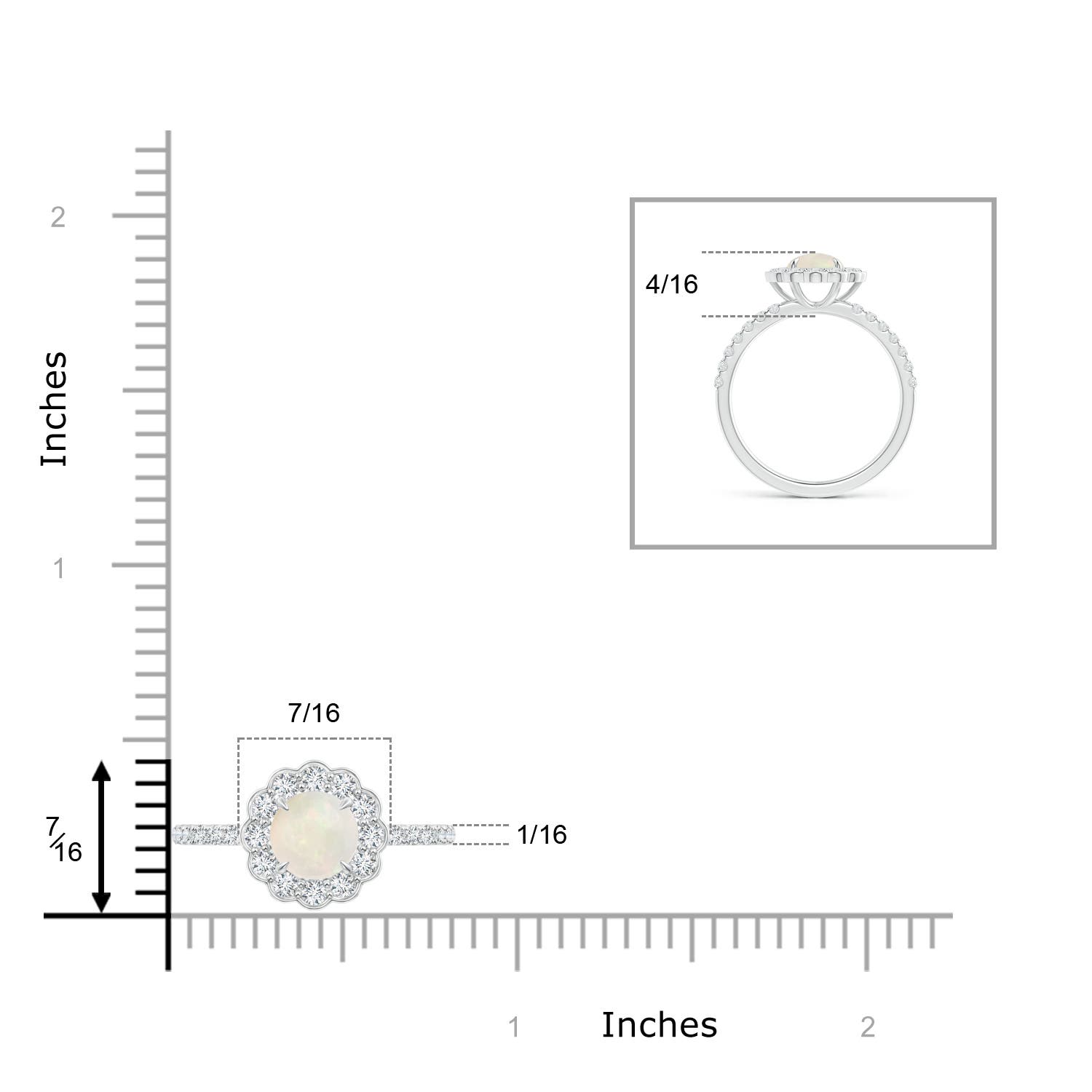 A - Opal / 1.02 CT / 14 KT White Gold