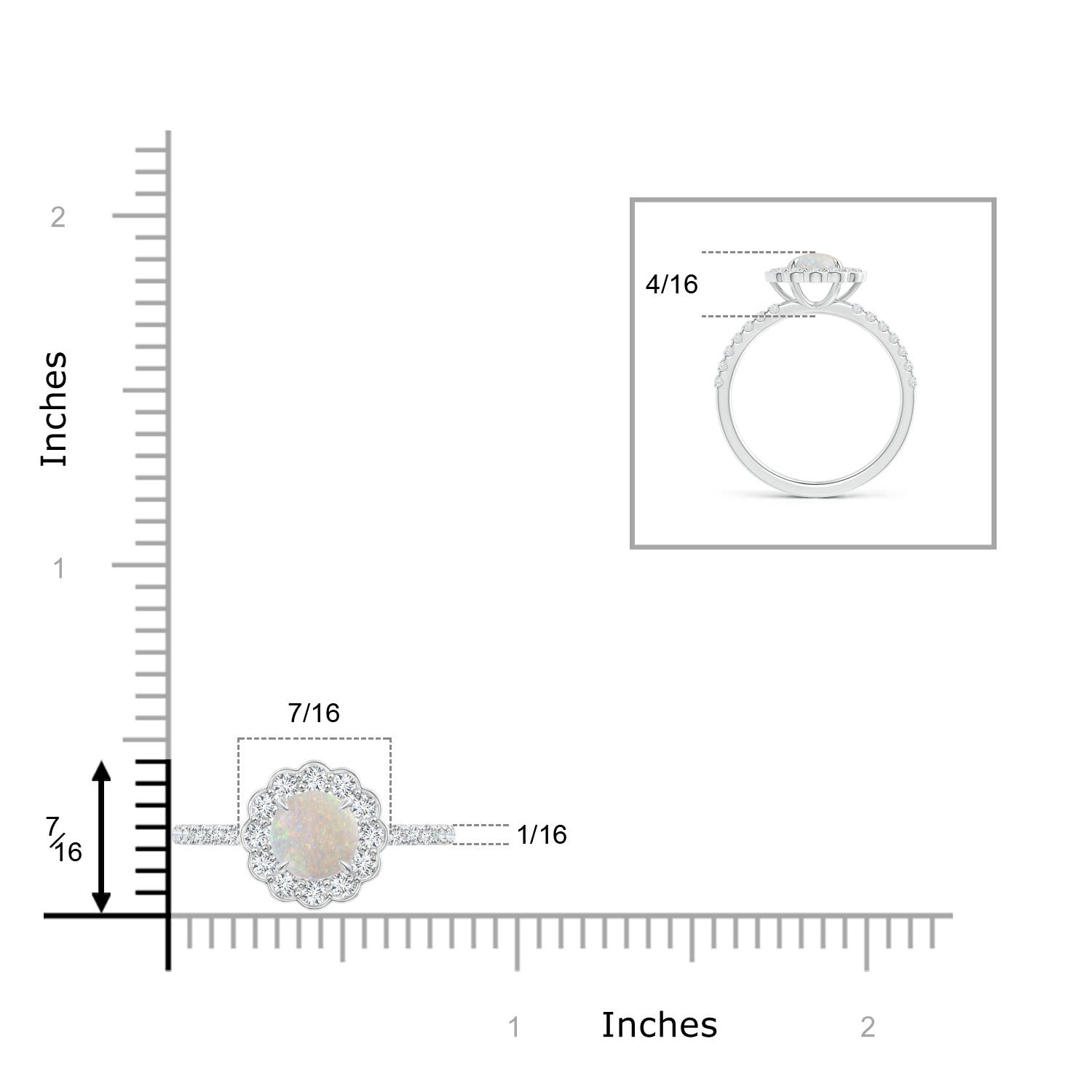 AA - Opal / 1.02 CT / 14 KT White Gold