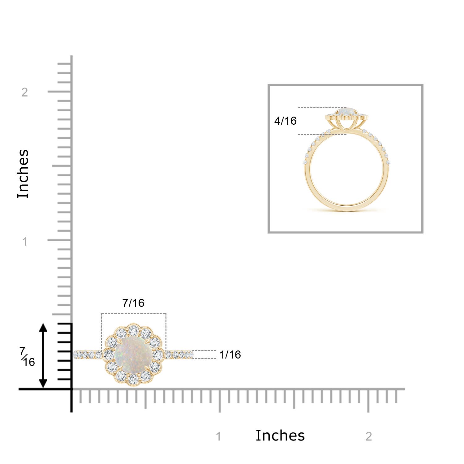 AA - Opal / 1.02 CT / 14 KT Yellow Gold