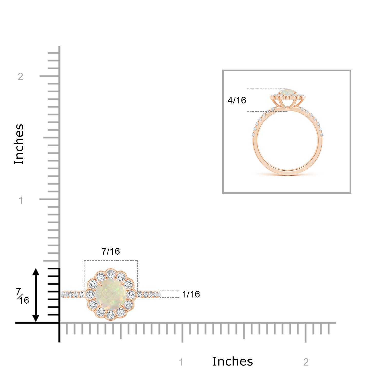 AAA - Opal / 1.02 CT / 14 KT Rose Gold