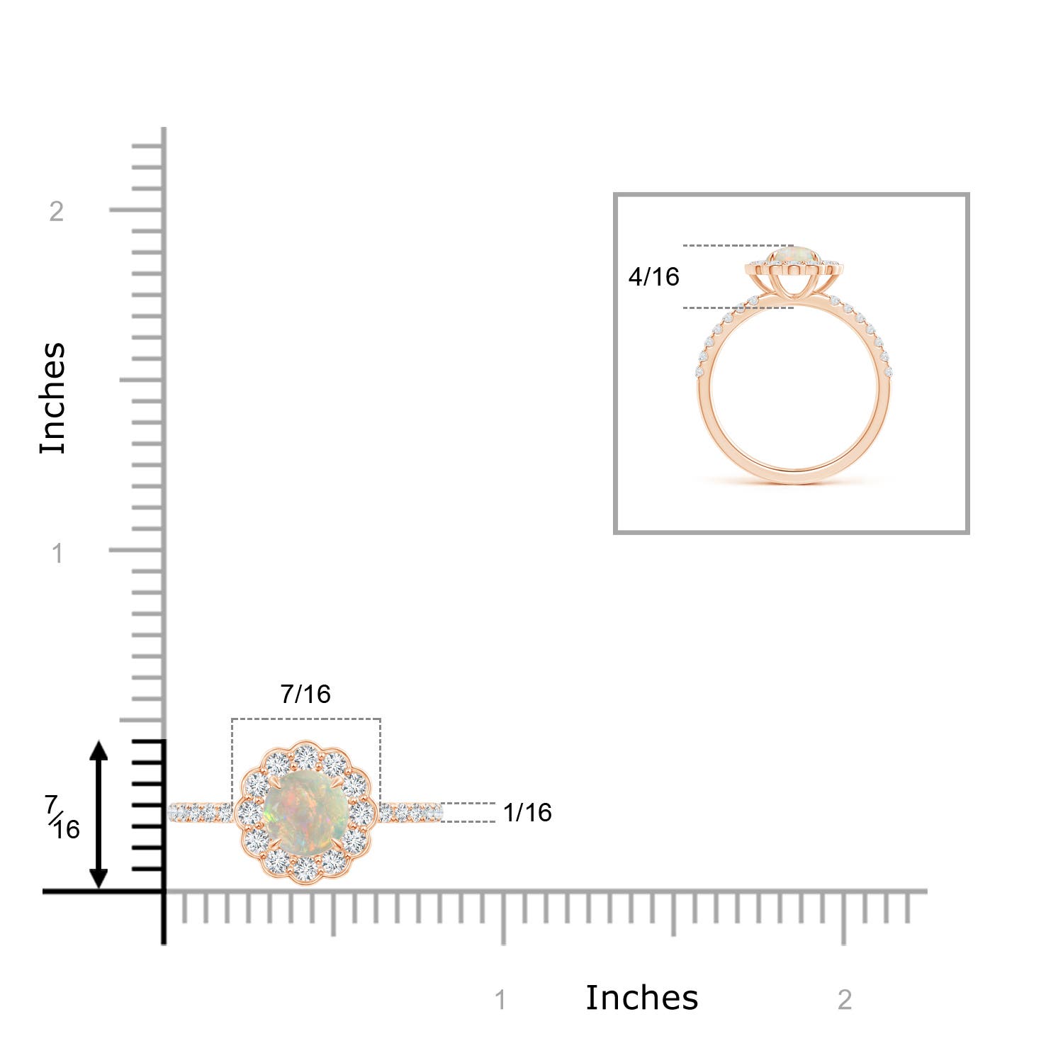 AAAA - Opal / 1.02 CT / 14 KT Rose Gold