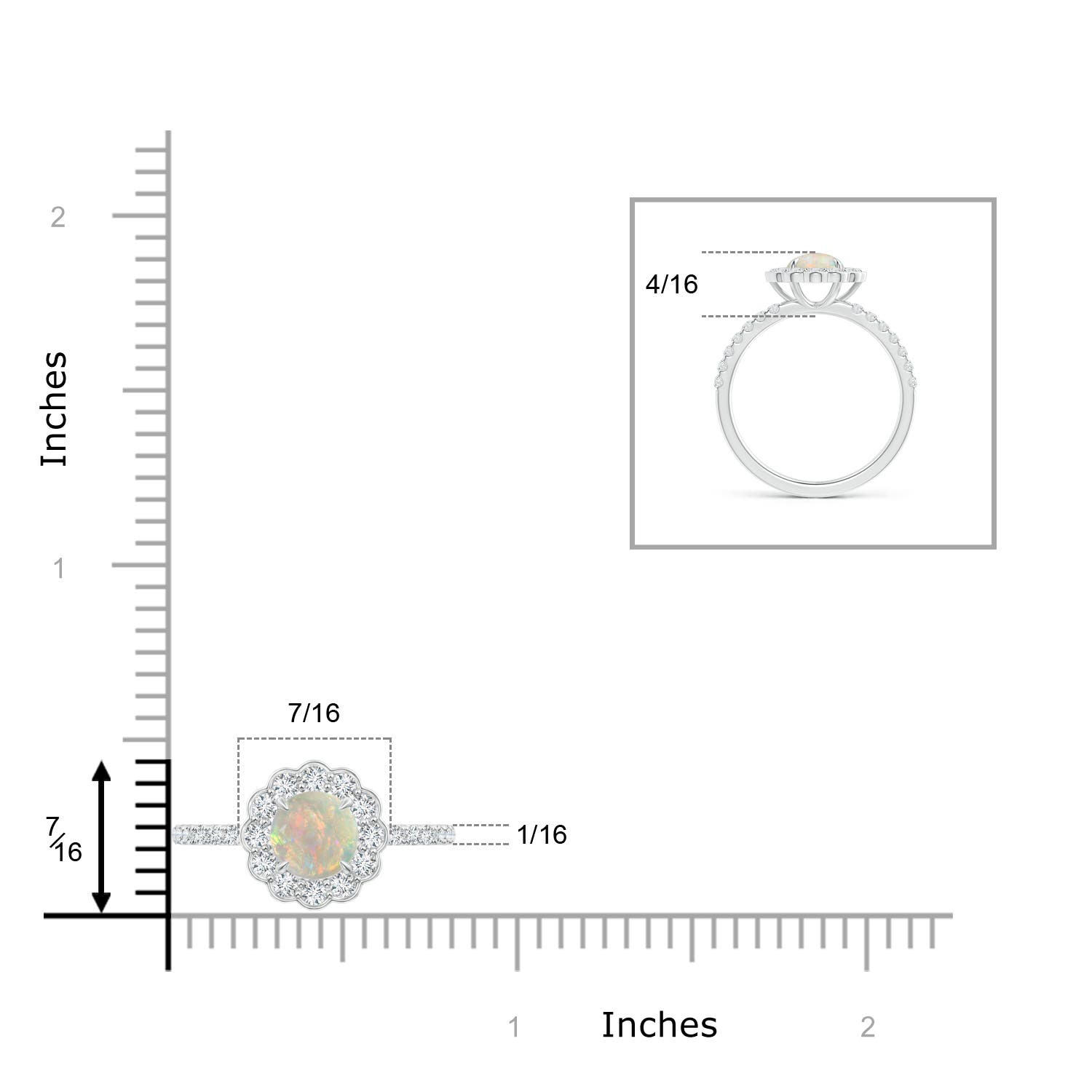 AAAA - Opal / 1.02 CT / 14 KT White Gold