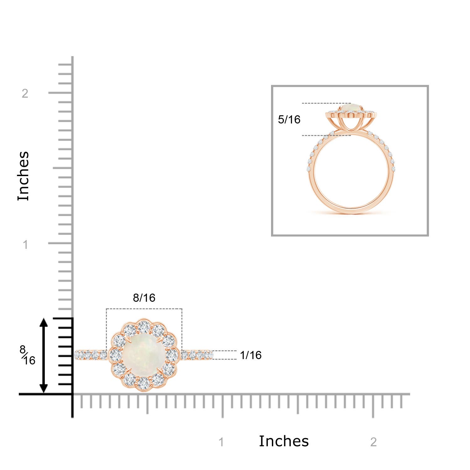 A - Opal / 1.41 CT / 14 KT Rose Gold