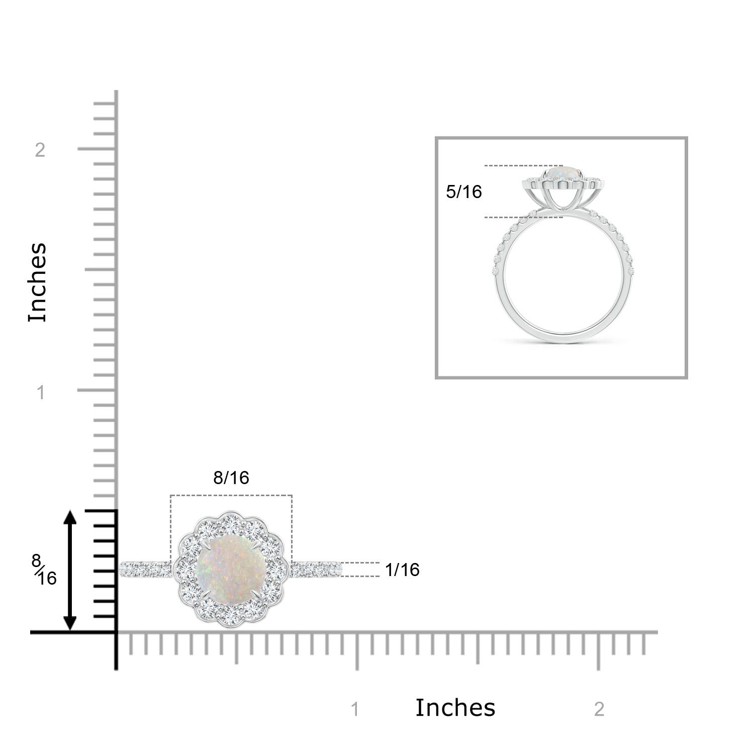 AA - Opal / 1.41 CT / 14 KT White Gold