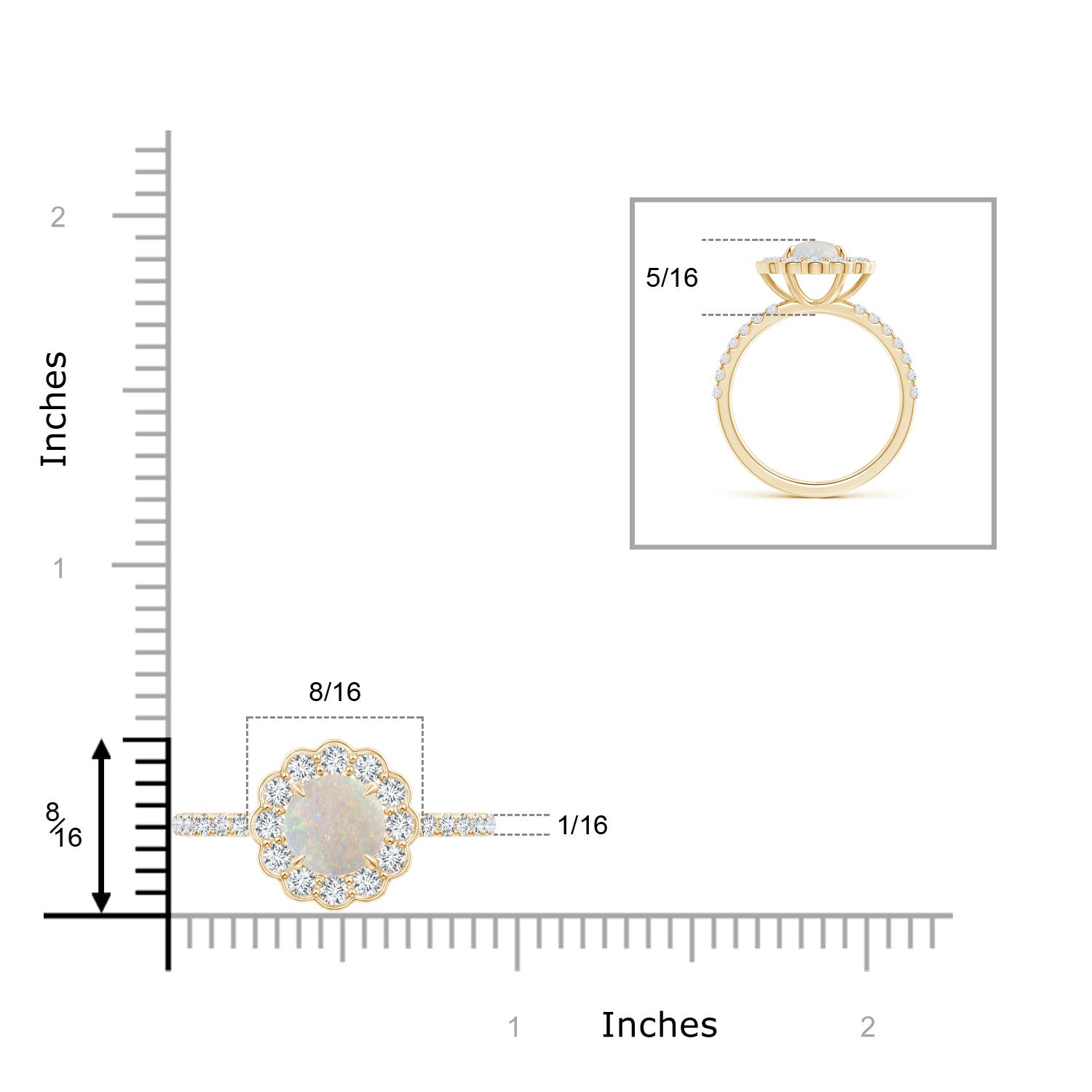 AA - Opal / 1.41 CT / 14 KT Yellow Gold