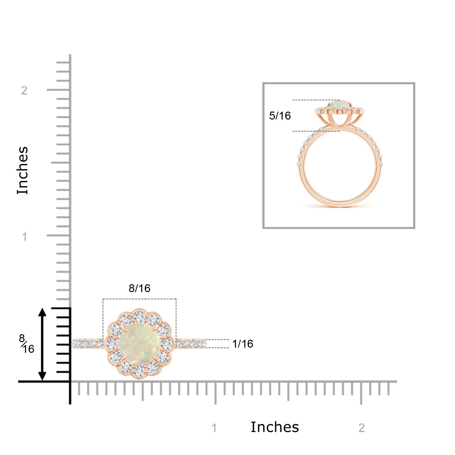 AAA - Opal / 1.41 CT / 14 KT Rose Gold