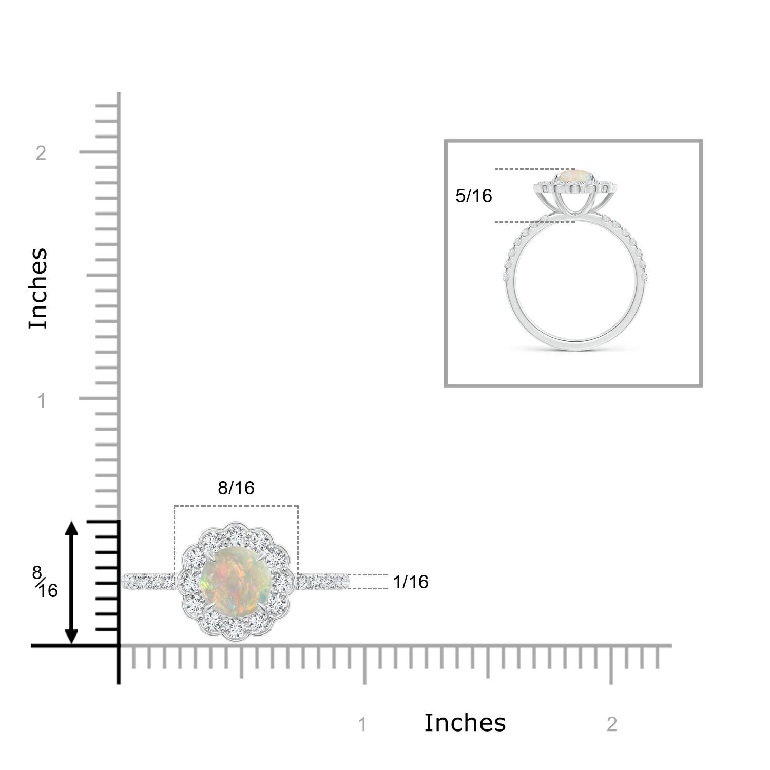 AAAA - Opal / 1.41 CT / 14 KT White Gold