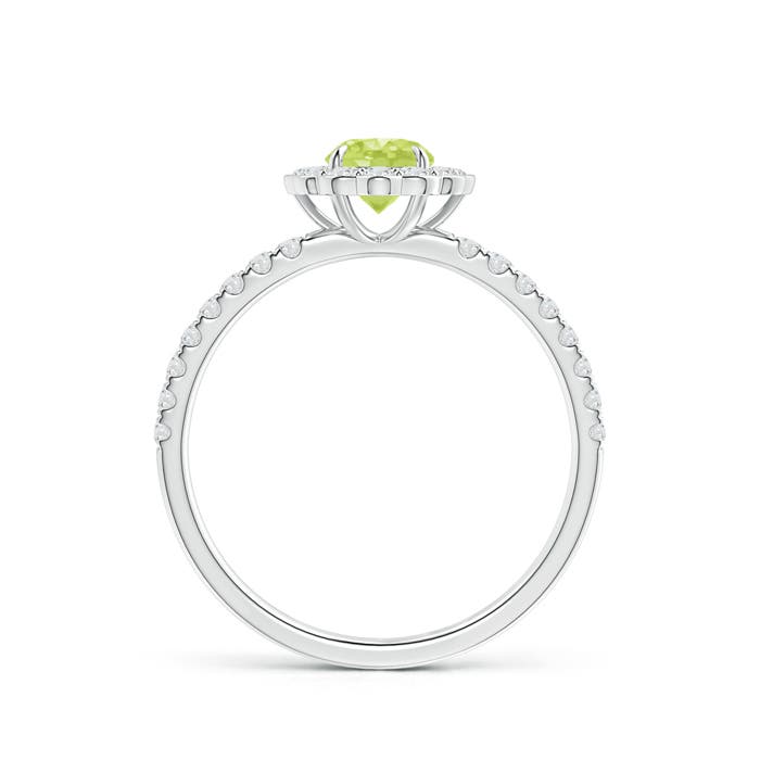 A - Peridot / 0.85 CT / 14 KT White Gold