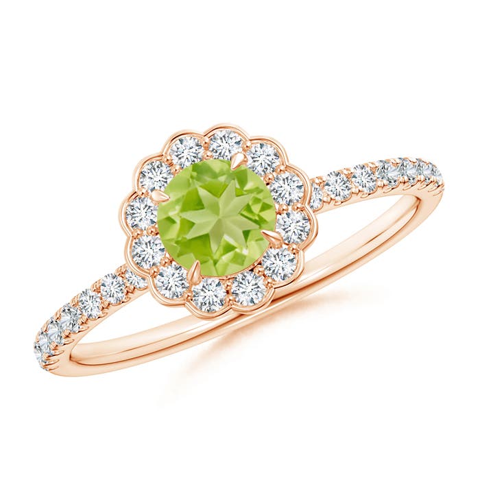 AA - Peridot / 0.85 CT / 14 KT Rose Gold