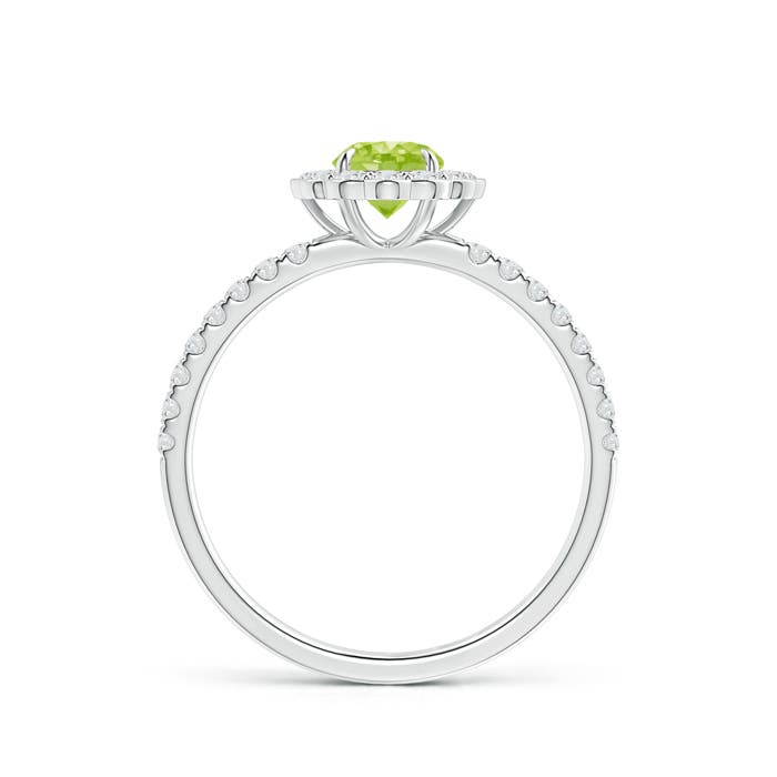 AA - Peridot / 0.85 CT / 14 KT White Gold