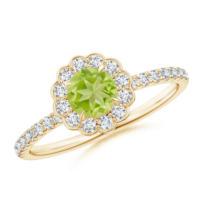 AA - Peridot / 0.85 CT / 14 KT Yellow Gold