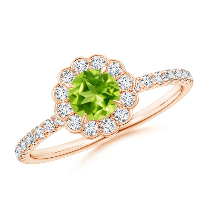 AAA - Peridot / 0.85 CT / 14 KT Rose Gold