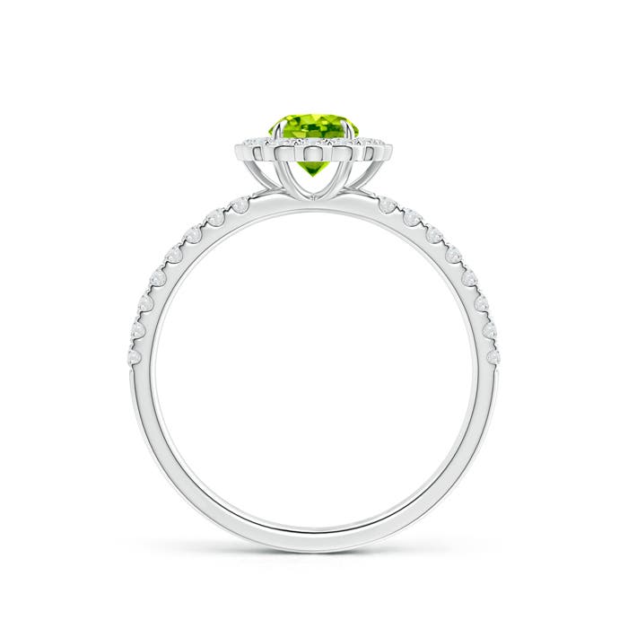 AAA - Peridot / 0.85 CT / 14 KT White Gold