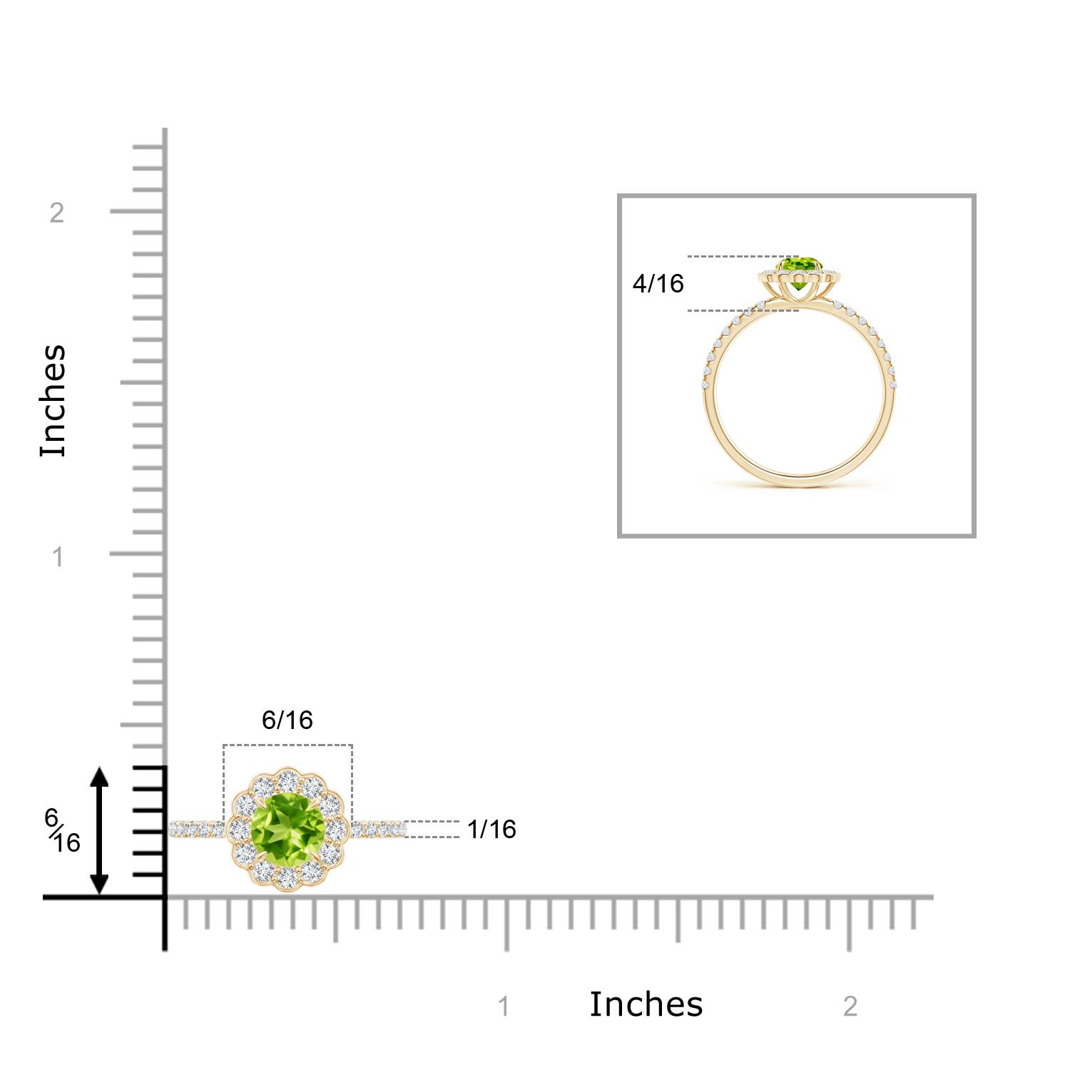 AAA - Peridot / 0.85 CT / 14 KT Yellow Gold