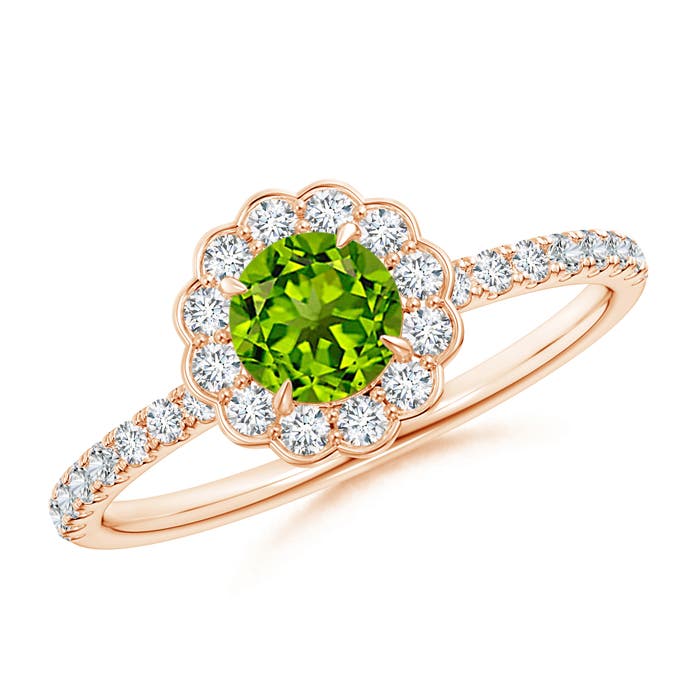 AAAA - Peridot / 0.85 CT / 14 KT Rose Gold