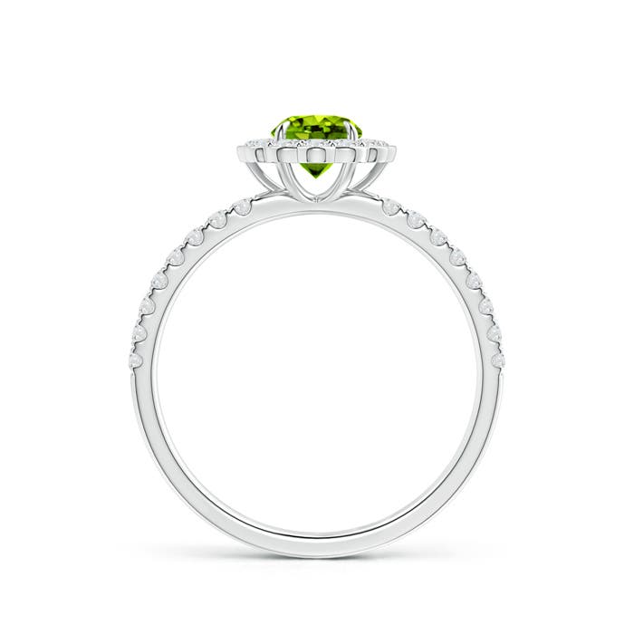 AAAA - Peridot / 0.85 CT / 14 KT White Gold