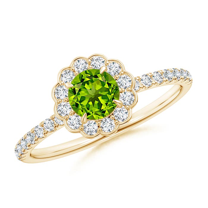 AAAA - Peridot / 0.85 CT / 14 KT Yellow Gold