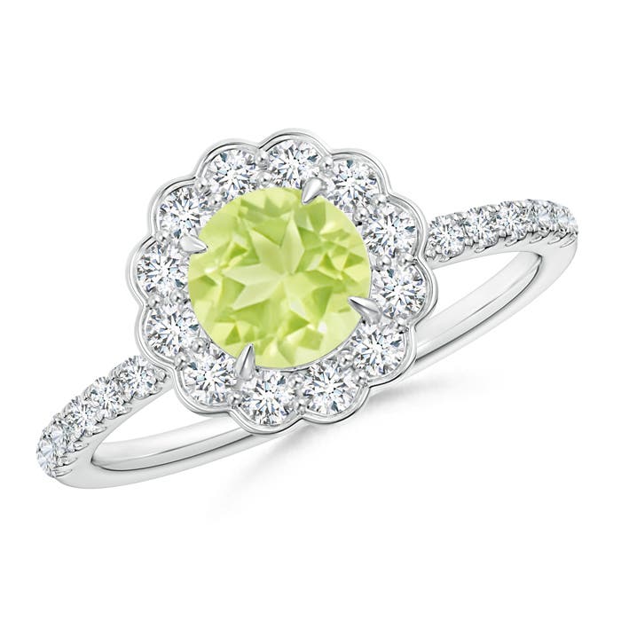 A - Peridot / 1.47 CT / 14 KT White Gold